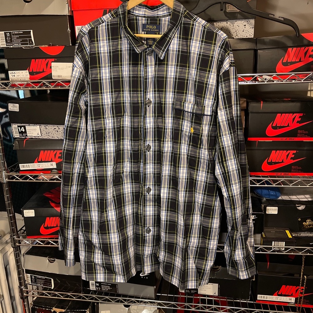 Polo Ralph Lauren Pajama Top Sleep Shirt Men's XL Long Sleeve Cotton NWT
